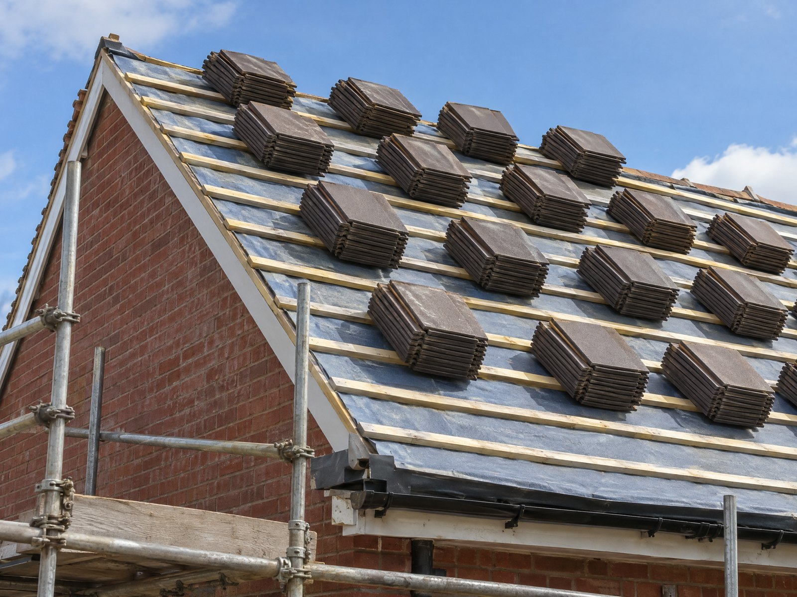 New roof installation on a family home